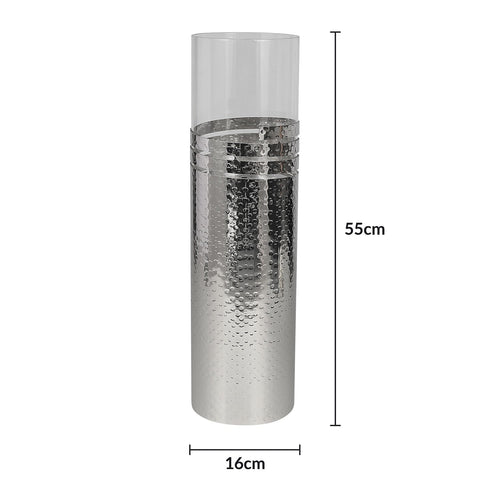 Dimple Ring Candle Holder - Silver